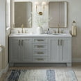 thumbnail image 2 of Ariel Taylor 72 In. Double Oval Sink Bathroom Vanity With Carrara White Quartz Countertop 1.5 Edge In Grey, 2 of 11