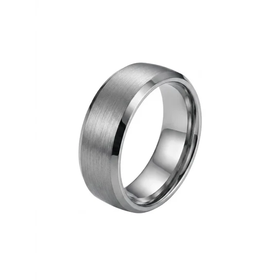 Tungsten Wedding Band Ring Brushed Silver Mens Jewelry 6mm 8mm Sizes 7-13