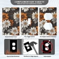 thumbnail image 3 of Yayeee Duplex Wall Plate 1-Gang 4.5"x2.7" Home Receptacle Light Switch Decorative Outlet Cover, Black Plaid Floral, 3 of 7