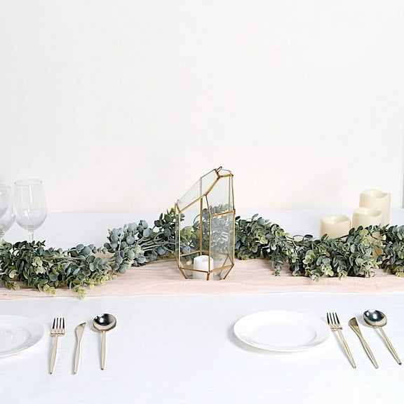 BalsaCircle 6 ft Frosted Green Artificial Eucalyptus Leaves Faux Vine Greenery Garland Party events Decorations