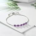 thumbnail image 3 of Gem Stone King 2.58 Ct Round Purple Amethyst Pink Sapphire 925 Sterling Silver Tennis Bracelet for Women, 3 of 3