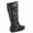 Black, variant on Bank-85 Women's Fashion Zipper Big Buckle Slouch Casual Flat Heel Mid Calf Round Toe Boots