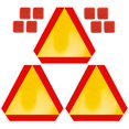 thumbnail image 3 of 3pcs Transportation Slow Moving Vehicle Safety Sign With Reflective Triangle Sign Vehicle Reflective, 3 of 5