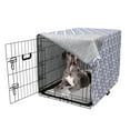 thumbnail image 5 of Ethnic Dog Crate Cover, Monochrome Damask Style Leaves Arrangement Slavic Inspired Typical Ceramic Print, Easy to Use Pet Kennel Cover Small Dogs Puppies Kittens, 7 Sizes, Indigo White, by Ambesonne, 5 of 6