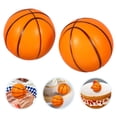 thumbnail image 2 of FRCOLOR Basketball Cake Topper 2pcs Basketball Boys Balls Toys Miniature Basketball Figurines Window Display Toys Gifts for Kids Adults Cupcake Centerpieces,2.36"X2.36"X2.36", 2 of 11