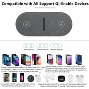 40W Wireless Charging Pad, Dual 20W Fast Wireless Charging Mat for iPhone 15/14 13 12 11/Pro/Pro Max/Mini/SE/X/XS,Apple Airpods 3/2/Pro,for Samsung Galaxy s22/Note/Bud+