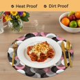 thumbnail image 4 of Pink Grey Abstract Round 13 Inch Placemats Set of 6, Modern Geometric Ombre Artwork HeatResistant Non Slip Place Mats for Dining Table, Wipeable Braided Kitchen Table Mats for Housewarming, 4 of 9
