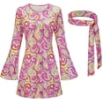 thumbnail image 1 of Disfraz De Cosplay De discoteca Hippie para mujer, vestido De falda, disfraz De Halloween, ropa De Fiesta De carnaval, 60s, 70s, 1 of 1