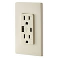 thumbnail image 2 of Leviton T5633-T Decora USB Type-A/Type-C Wall Outlet Charger, 15A, Light Almond, 2 of 2