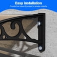 thumbnail image 6 of Tereitr 31.5"x47" Door Awning Canopy, All-Weather UV & Rain Protection with Polycarbonate Roof, Aluminum Frame & Steel Brackets for Entrance, Window, Porch (Brown), 6 of 10