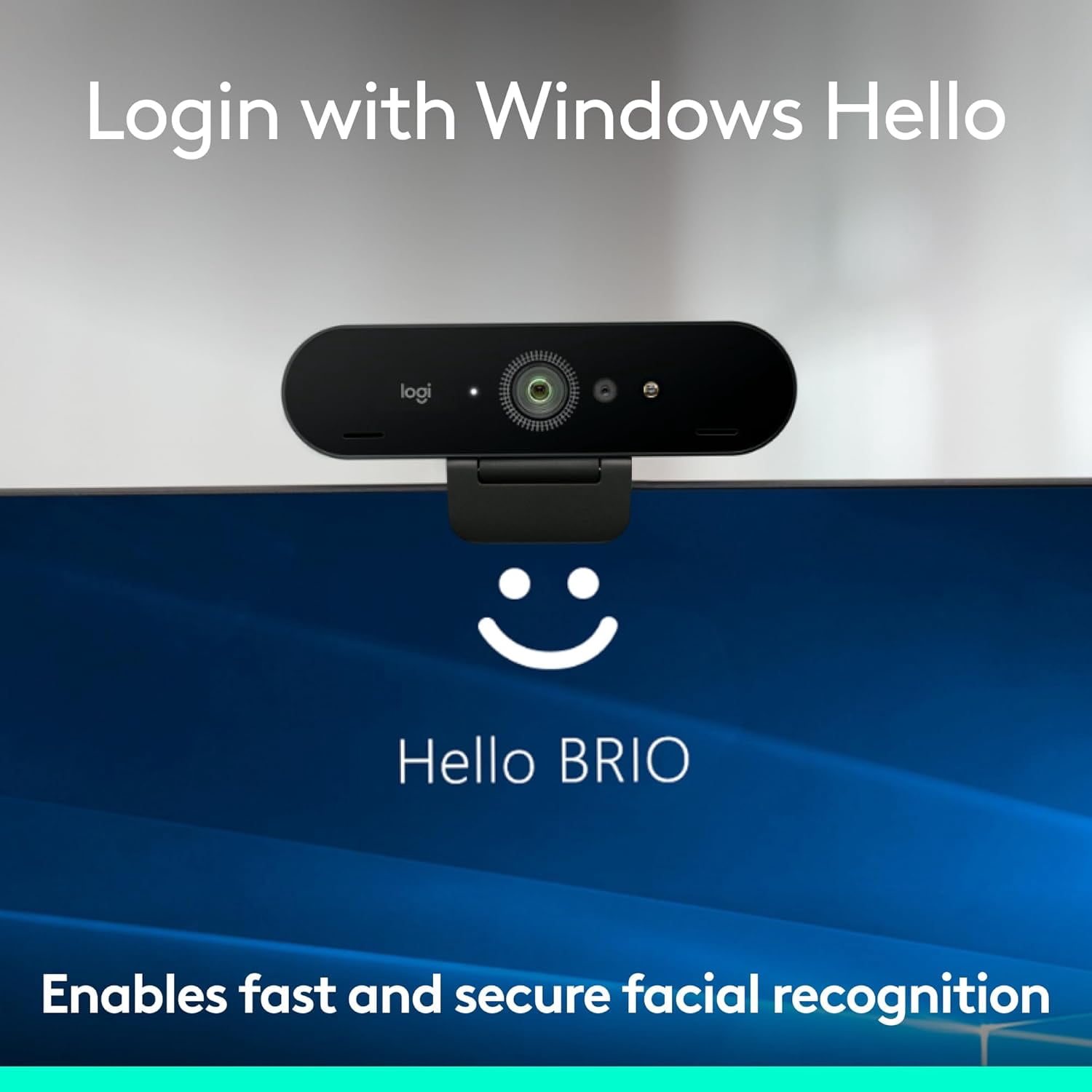 Restored Refurbished Brio 4K webcam with HDR and noise mics - Graphite (Refurbished)
