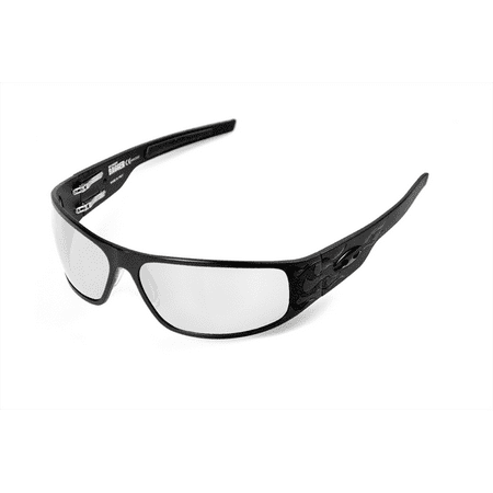 Big Lens Sunglasses - ICICLES Big Daddy Bagger Transition Lens Sunglasses with Matte Black Flames