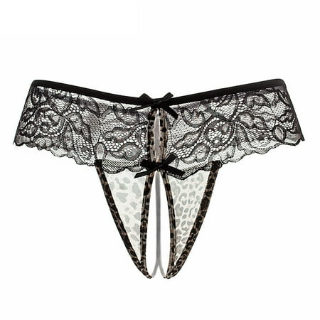 Women s Thongs Low Rise Lace Thongs Cut out Mesh Lingerie Crotchless Panties Sexy Thongs for Women