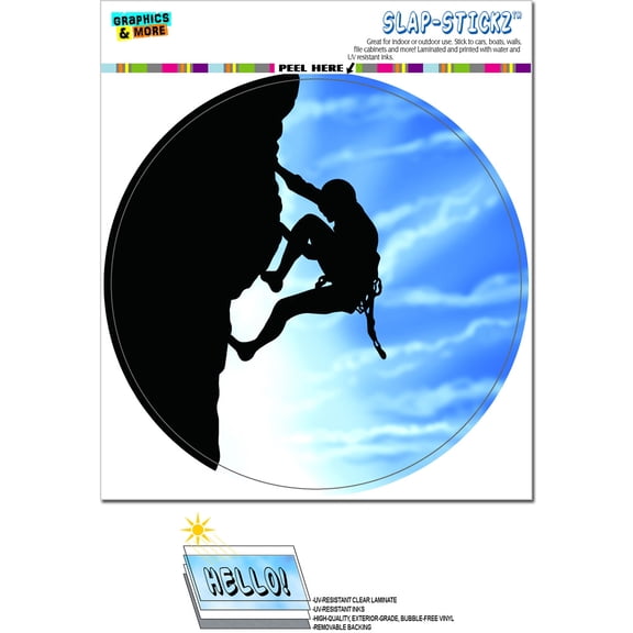 Mountain Rock Wall Climbing - Circle SLAP-STICKZ(TM) Premium Sticker