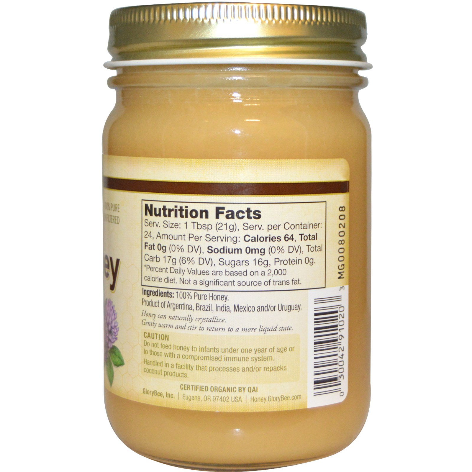 Glorybee Raw Clover Honey, 18 Oz.