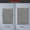 thumbnail image 2 of ENERLITES Blank Device Wall Plate, Gloss Finish, Mid-Size Blank Outlet Covers, Grey 1-Gang 4.88" x 3.11", Unbreakable Polycarbonate Thermoplastic, UL Listed, 8801M-GY-10PCS, Gray (10 Pack), 2 of 2