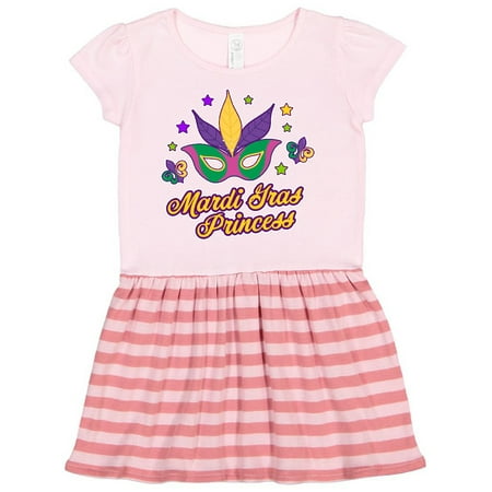 

Inktastic Mardi Gras Princess with Mask and Stars Gift Toddler Girl Dress
