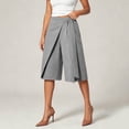 thumbnail image 5 of Wensltd Women Shorts Casual Lightweight Solid Color High Waist Knee Length Shorts Comfortable, 5 of 6