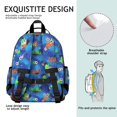 thumbnail image 5 of Football and Splash Blue Pattern Cute School Backpack Bag for School with Padded Back and Adjustable Shoulder Straps 15.25"x11.5"x5.25", 5 of 5