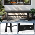 thumbnail image 5 of VINGLI 47” Outdoor Bench Garden Bench HDPE Porch Bench w/Metal Legs, Poly Lumber Patio Benches, 660 LBS Capacity Outdoor Backless Benches(Black), 5 of 7