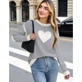 thumbnail image 3 of Heart Sweaters for Women Knit Warm Pullover Sweater Cute Heart Printed Valentine's Day Sweater Shermie, 3 of 11