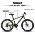 thumbnail image 2 of 26 Inch Mountain Bike for Adults, 21-Speed High-Carbon Steel Bike Frame with All-Terrain Tires and Double Disc Brake, Suspension MTB Bikes for Outdoor, Green, 2 of 7