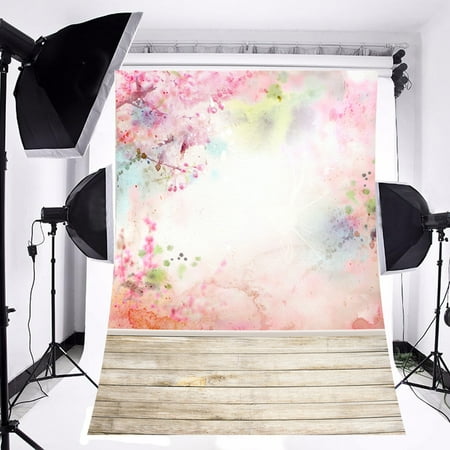 Vinyl Spring Backdrops NK HOME Studio Photo Video Photography Backdrops 3x5ft Spring Passion & Planks Printed Vinyl Fabric Background Screen Props ()