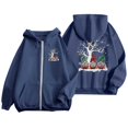 thumbnail image 4 of Womens Zip-up Hoodie Christmas Cute Santa Claus Print Long Sleeve Jackets Xmas Holiday Funny Fall Winter Hooded Sweatshirts, 4 of 8