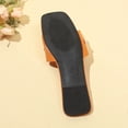 thumbnail image 4 of Wensltd Women's Square Toe Flat Sandals with Metal Chain Summer Casual Fashion Sandals for Daily Outdoor Wear Orange, 4 of 9