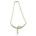 thumbnail image 4 of 14k Yellow Gold 17.0 Cttw Diamond Double Row Lariat 18" Inch Tennis Necklace with Pear Shape Diamond Drop Tips (I-J Color, VS2-SI1 Clarity), 4 of 8