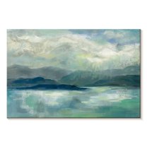 Elephant Stock Early Sunrise Wall Art - Horizontal Canvas Wall Art - Living Room Wall Decor - Abstract Canvas - Blue And Yellow Decor By Silvia Vassileva - 24" x 16"