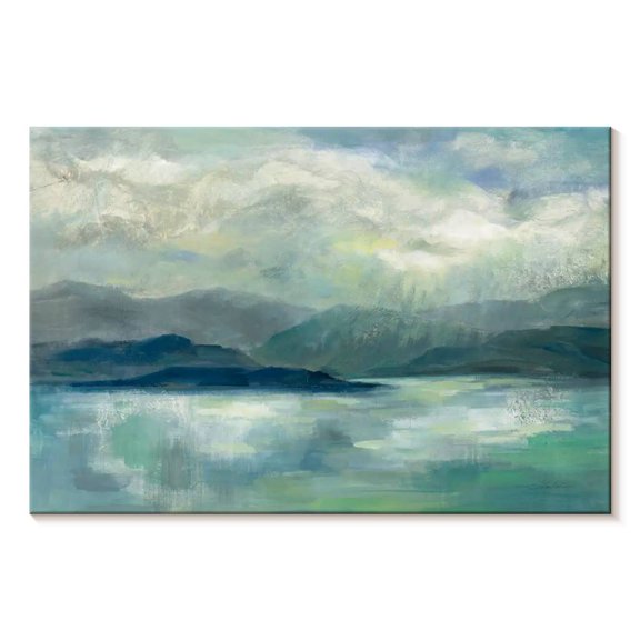 Elephant Stock Early Sunrise Wall Art - Horizontal Canvas Wall Art - Living Room Wall Decor - Abstract Canvas - Blue And Yellow Decor By Silvia Vassileva - 24" x 16"