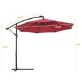 thumbnail image 2 of 10FT Outdoor Patio Umbrella Solar LED Lighted Sun Shade Market Umbrella with Hanging Cover and Cross Base (Burgundy), 2 of 6