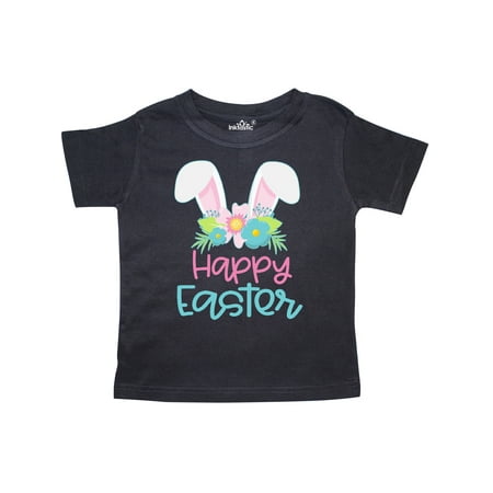 

Inktastic Happy Easter with Bunny Ears and Flowers Gift Toddler Boy or Toddler Girl T-Shirt