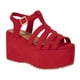 thumbnail image 1 of 791-35 Sandalia con Tacon de 8 cm para Dama Mujer en color Rojo, Elaborado de Textil. Cklass 791-35, 1 of 2