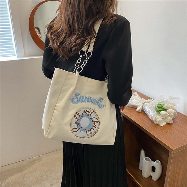 Bolsa de hombro de lona para mujer cruzada bordada para Ehuebsd ir de compras al aire libre y viajar
