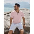 thumbnail image 3 of COOFANDY Men's 2 Pieces Cotton Linen Set Henley Shirt Long Sleeve and Casual Beach Pants Summer Yoga Outfits, 3 of 6