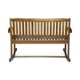 thumbnail image 6 of GDF Studio Fessenden Indoor/Outdoor Rustic Acacia Wood Rocking Bench, Natural, 6 of 6