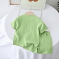 thumbnail image 4 of HCNTES Toddler Baby Boy 2 Piece Outfits Kid Outfits for Girls Summer Clothes for Kids Sport T Shirts and Shorts Kids Clothing Sets For Children 2t 3t 4t 5t 6t 7t(C01-Light Green,4-5 Years), 4 of 4