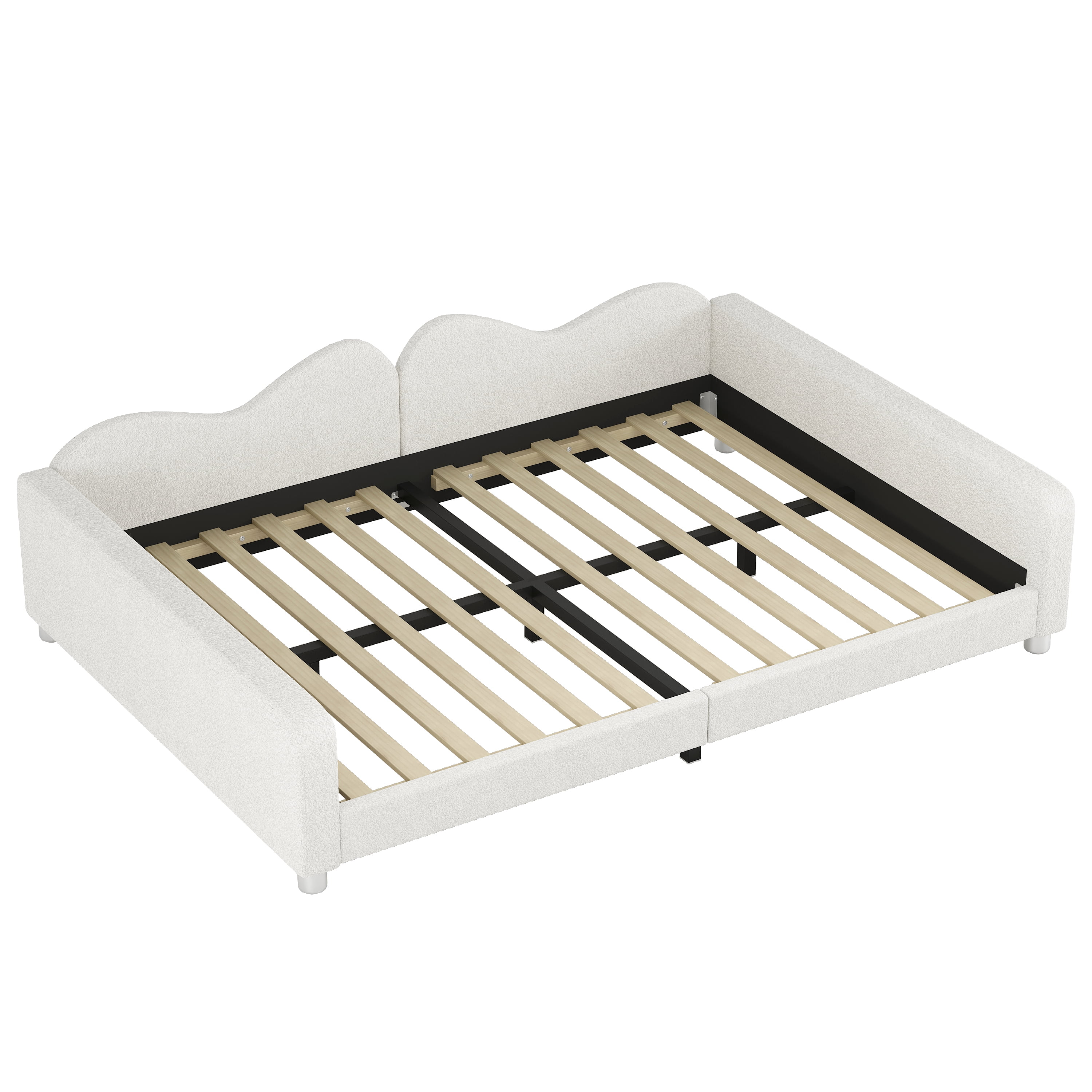 Euroco Upholstered Full Size Daybed for Bedroom, White