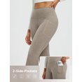 thumbnail image 4 of BALEAF Fleece Lined Pants Women Flare Leggings Thermal Warm High Waist Winter Yoga Pants with Pockets Heather Beige XL, 4 of 7