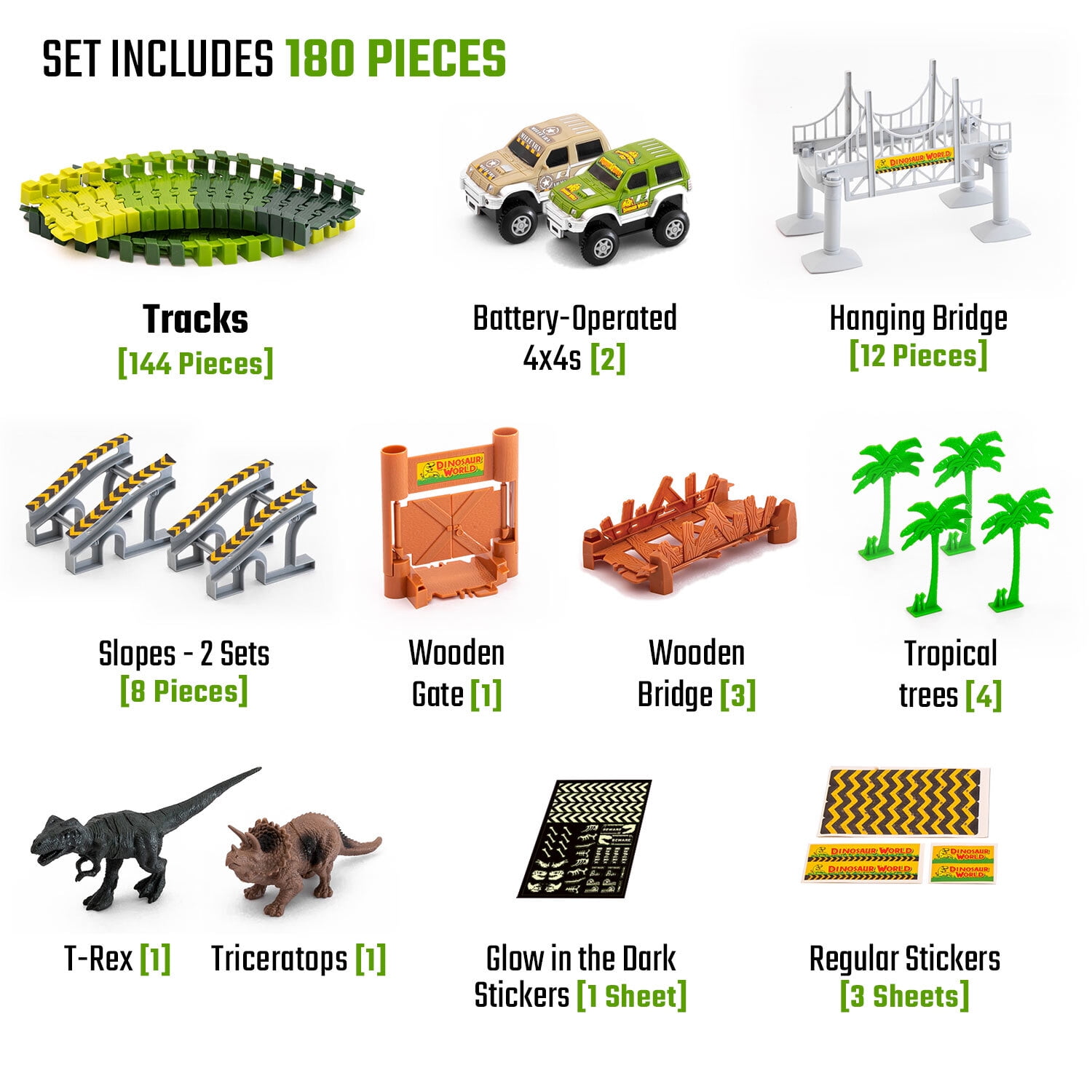 JitteryGit Dinosaur Toys Race Car Track STEM Set | Christmas Gifts For Boys Girls Kids Ages 3 4 5 6 7 8 Years Old