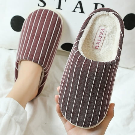 

Summer Slippers For Women Beach Accesseories Flip Flops For Women Men Winter Warm House Slippers Stripe Soft Non Slip Fleece Plush Home On Shoes Indoor Outdoor Shoes Swimming Pool Accessories Mens Wom