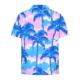 thumbnail image 3 of Boys Blue Palm Tree Print Polo Shirt Short Sleeve Tropical Beach Shirt for Kids Casual Vacation Wear,Size 5-6 T, 3 of 7