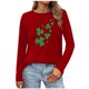 thumbnail image 3 of Uootdi St Patricks Day Long Sleeve Shirts for Women Retro Lucky Clover Tshirt Irish Shamrock Graphic Tee Tops Gift, 3 of 5