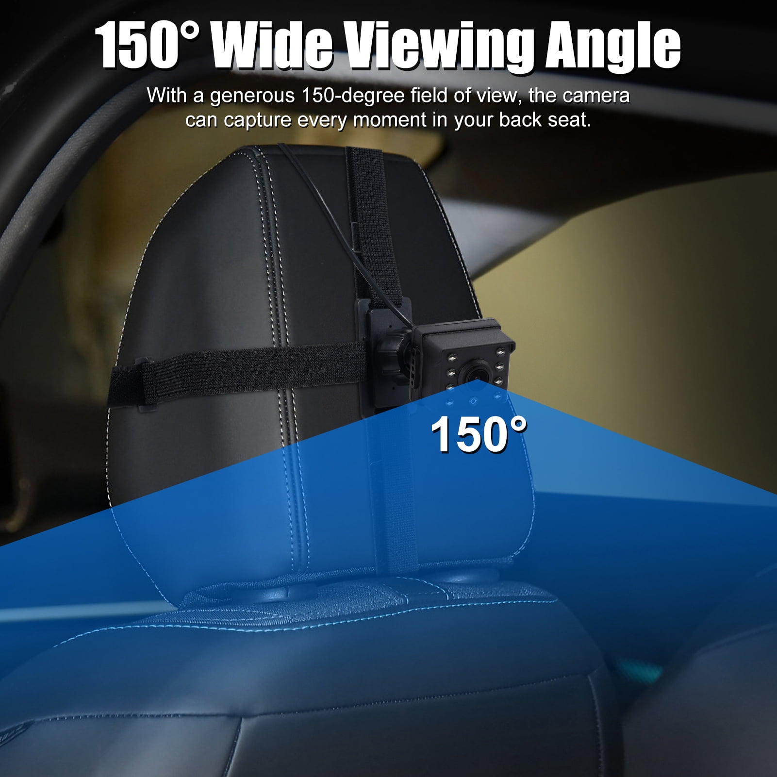 Night Baby Car Camera Baby Car Camera 4.3" Monitor 1080P Rear Facing Backseat Camera with Night Vision 360 Rotation 150 Viewing Angle for Newborn Infant Safety