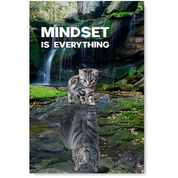 Awkward Styles Motivational Posters Teamwork Inspirational Posters for Entrepreneurs Motivational Quote Poster Classroom Posters Mindset is Everything Art Cat Optimistic Quote Wall Home Art