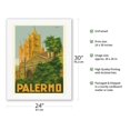 thumbnail image 2 of Palermo Sicily Italy - Duomo (Cathedral) - Vintage Travel Poster by Attilio Ravaglia c.1930s - Fine Art Rolled Canvas Print 20in x 26in, 2 of 4