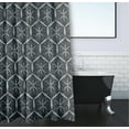 thumbnail image 3 of Simply Daisy 70" W x 73" H Tuinched Geometric Print Polyester Shower Curtain, Charcoal, 3 of 3