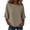 Khaki, variant on Women's Summer T Shirts Cotton Linen Blouse Casual Crew Neck Pullover Loose Lightweight Tops by Yigetop Black L